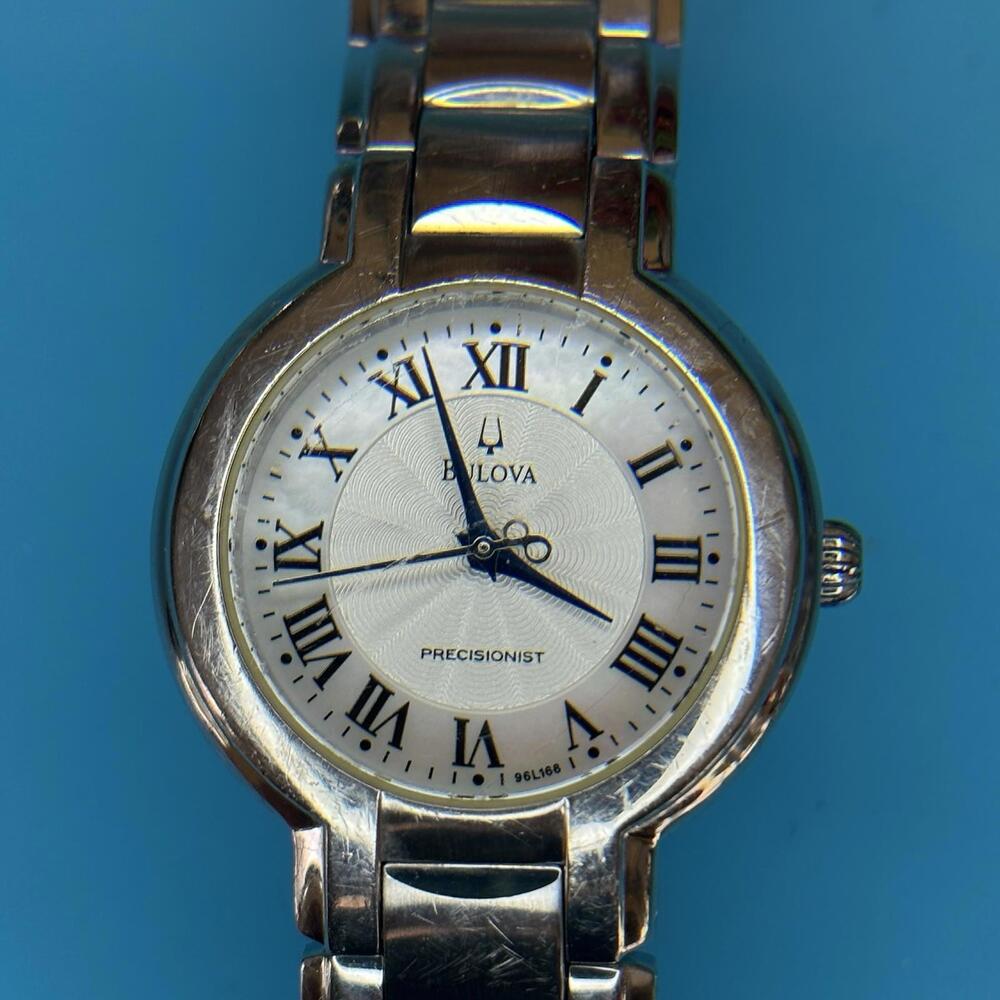 BULOVA PRECISIONIST LADIES Wristwatch Analog Blue Hands New Battery - Picture 8 of 8